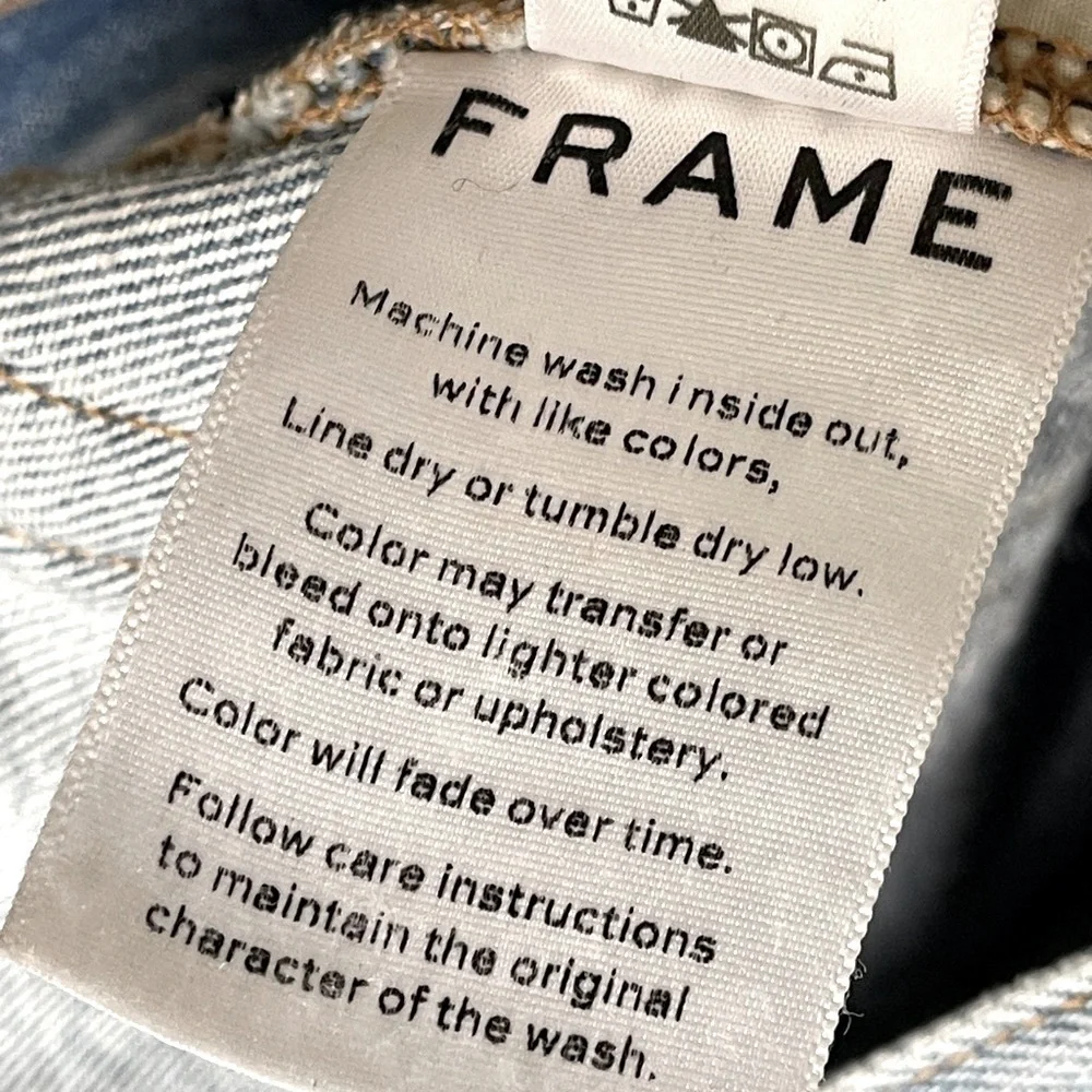 FRAME Le Original Rigid Skinny Jeans | High Rise Distressed Light Wash | Size 24